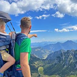 Hiker with back carrier