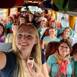 Busselfie on a company outing to the Palatinate