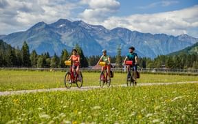 Cyclists in the Alpine region of Bavaria