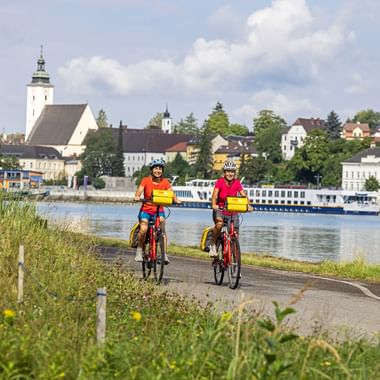 Cyclists on the Danube